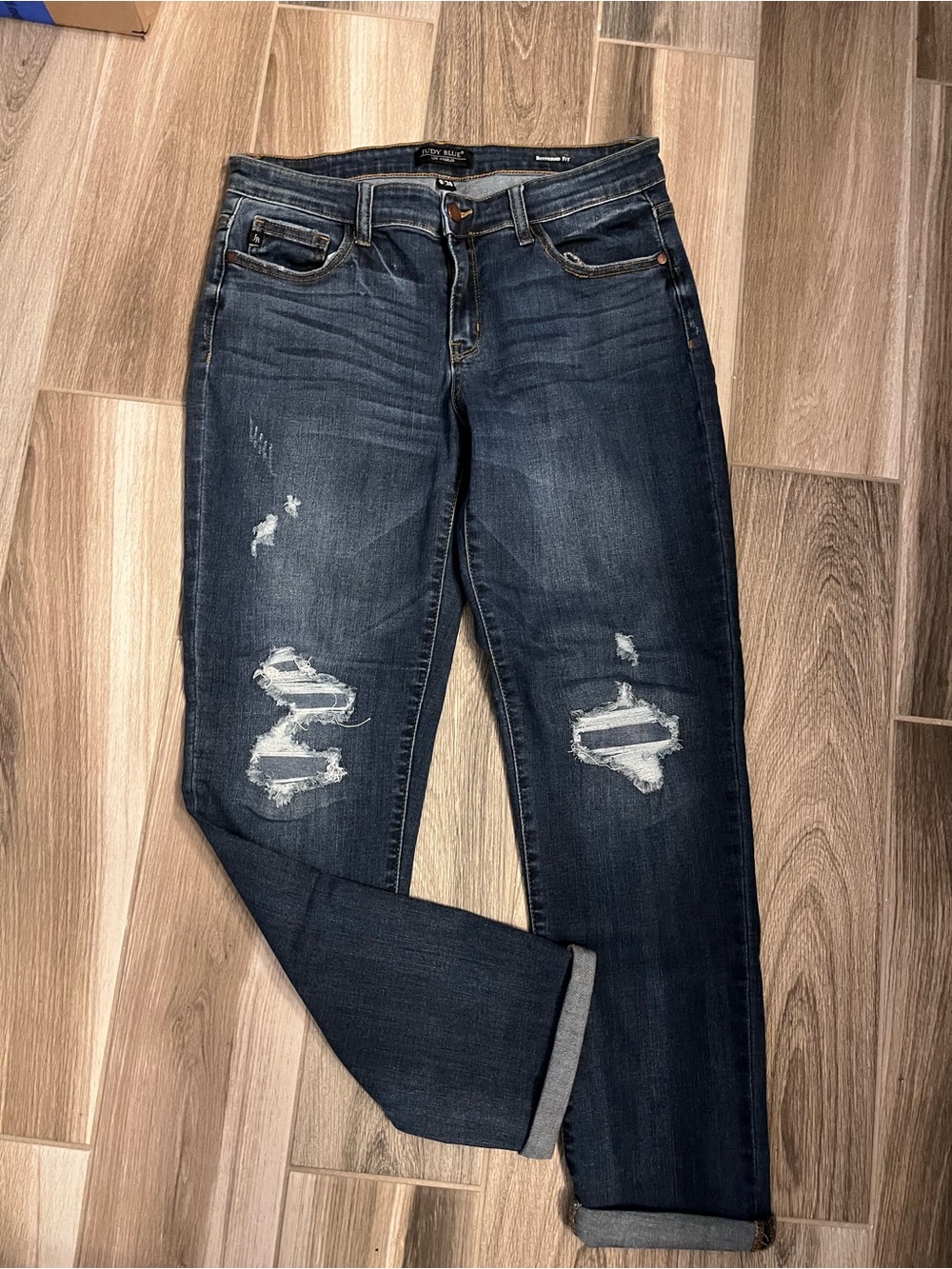 Judy Blue Women's Dark Blue Distressed Jeans